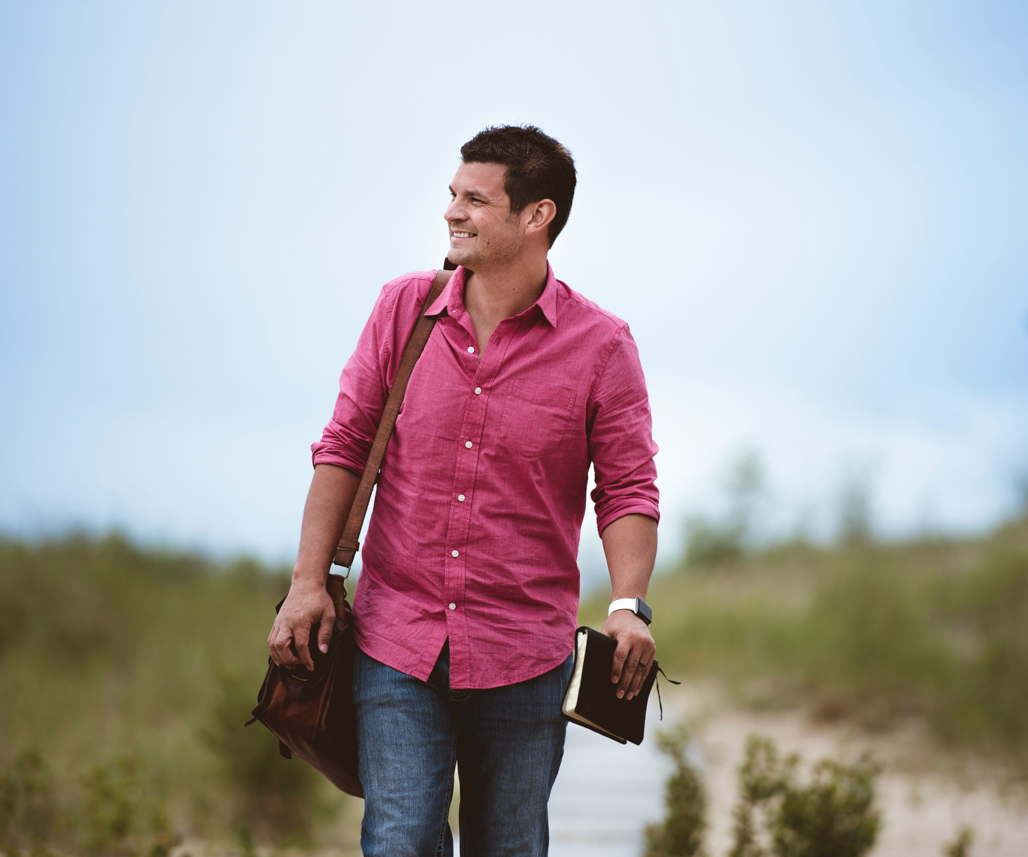 man walking confidently
